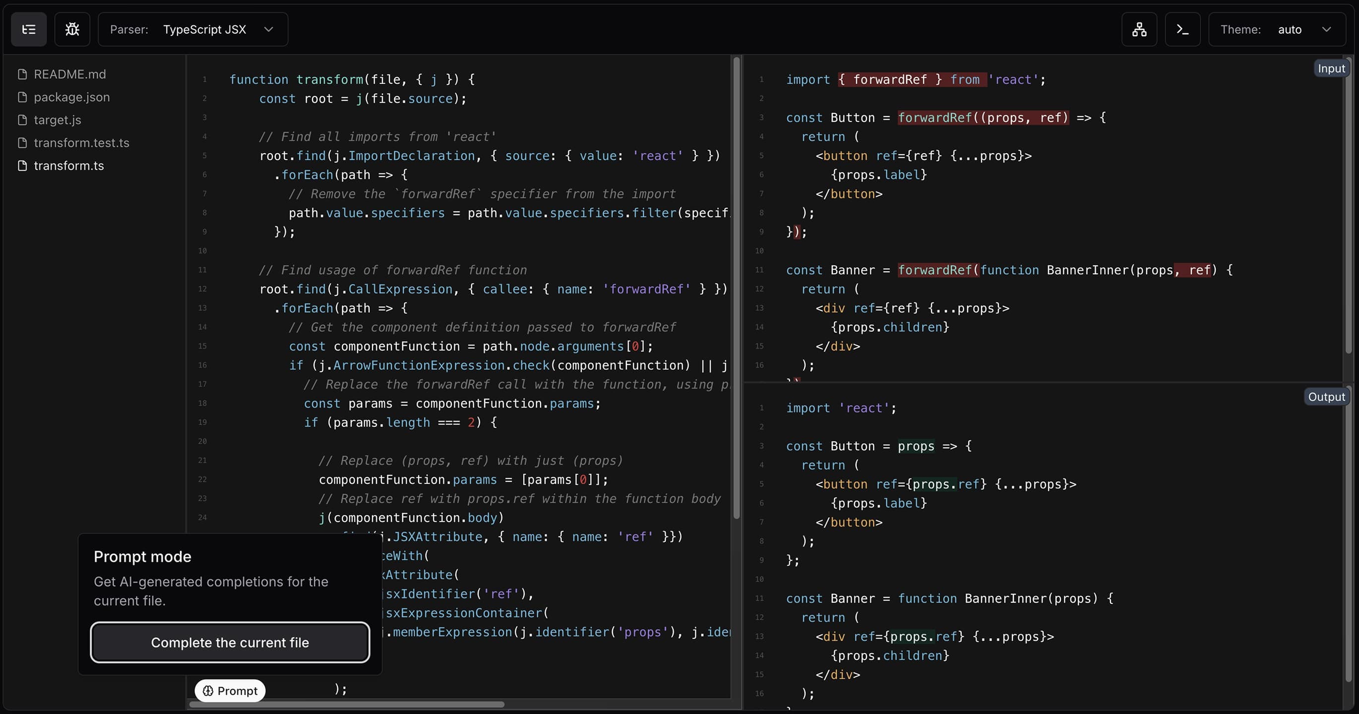 Hypermod Editor Prompt Mode