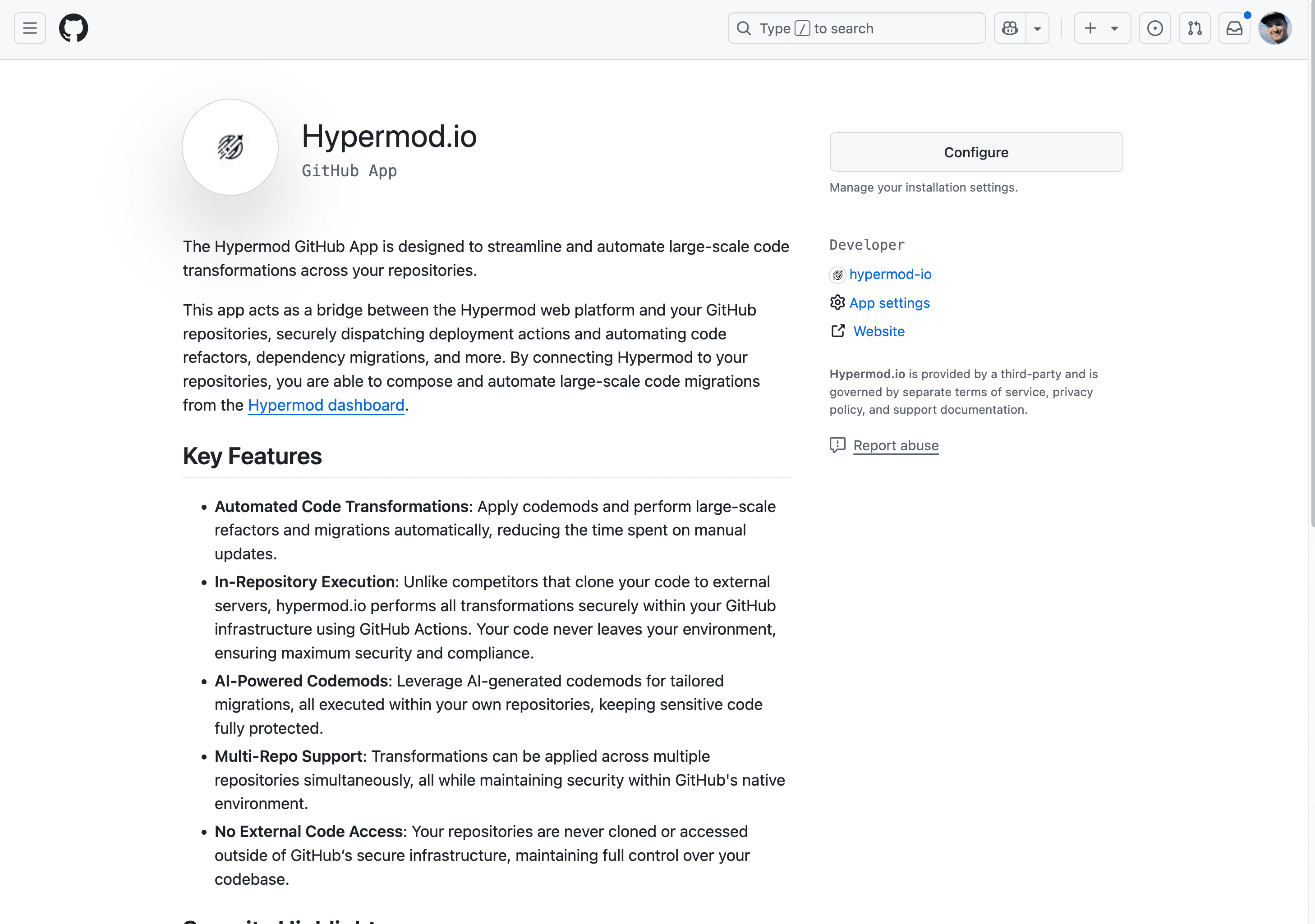 Connect Github App